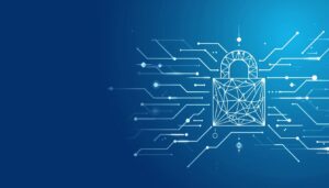 Drahtgitter-Schloss rechts vor Leiterbahnen; links viel freie Fläche