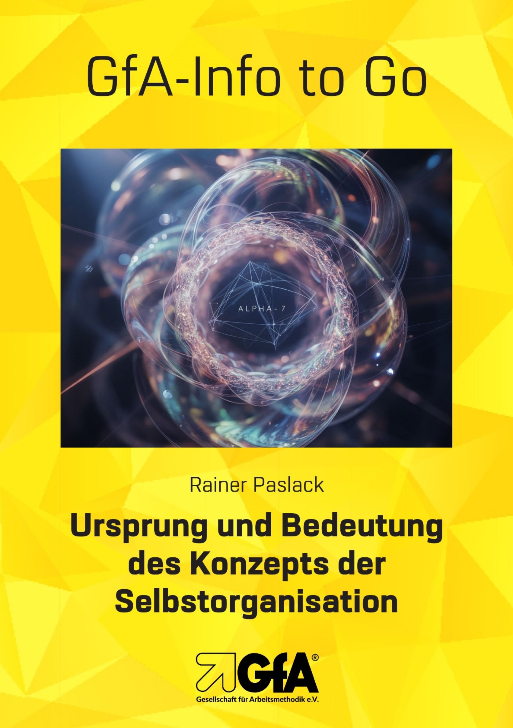 Das Bild zeigt eine kreative und futuristische Darstellung von Selbstorganisation. In der Mitte des Bildes befindet sich ein großes, gläsernes, kugelförmiges Objekt, das von vielen kleineren, kugelförmigen Objekten umgeben ist. Diese kleineren Objekte sind in verschiedenen Positionen und Richtungen angeordnet, um ein dynamisches und interaktives Bild zu erzeugen. Die Schrift "Rainer Paslack" befindet sich im unteren Bereich des Bildes, wahrscheinlich als Name des Künstlers oder des Autors des Konzepts. Die Kombination aus den kugelförmigen Objekten und der Schrift erzeugt einen interessanten Kontrast und eine faszinierende Darstellung der Selbstorganisatio