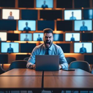 Fairness bei der Anmeldung zu Webinaren mit limitierter Teilnehmerzahl 1 referent vor fast leerem webinar