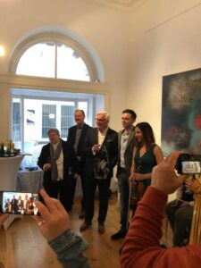 Aktuelles 24 Vernissage der Veranstaltung "Sheydayev".Von Links nach rechts: Dr. Brigitte E.S. Jansen, Peter Deglow, Otto Hauser, Ilgar Sheydayev, Farida Rustamova